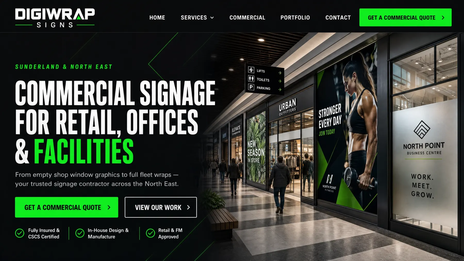 Printed hoarding signage and site boards by DigiWrap Signs